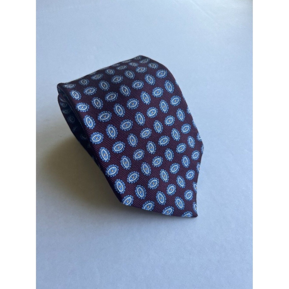 Brooks Brothers Italian silk Tie purple geometric medallion pattern necktie